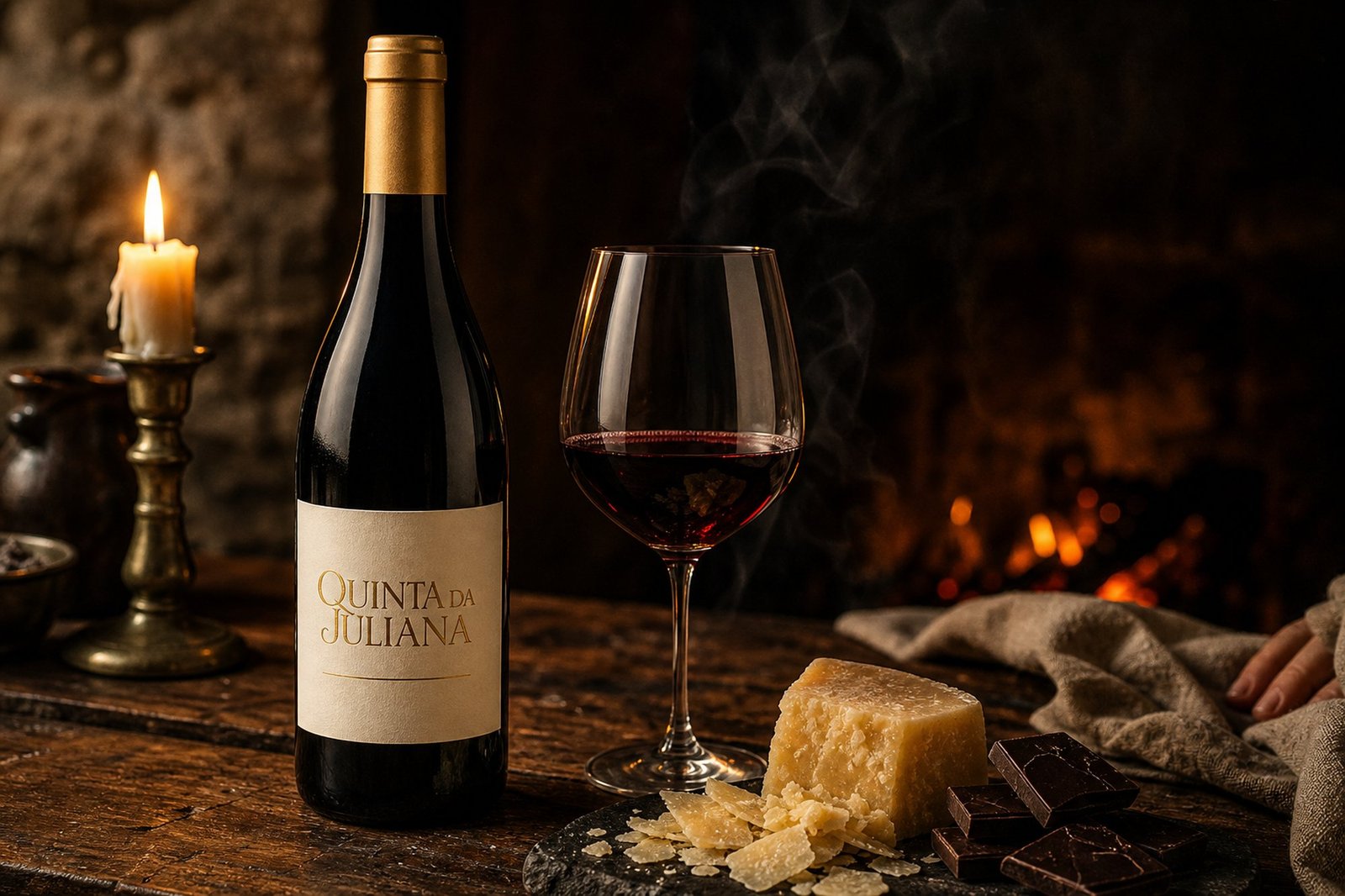 Parmesão e chocolate 70% com Syrah Terra